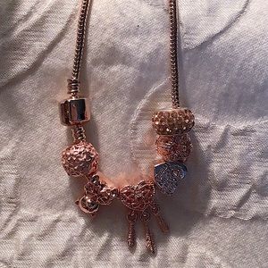 Rose gold charm bracelet